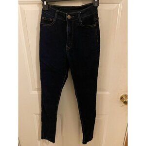 UWJ Jeans Worn Once Skinny Jeans Size 3/4 Fraded bottoms Dark Blue